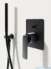 Kohlman Experience Black zestaw prysznicowy z deszczownicą 25 cm czarny mat QW210EBR25